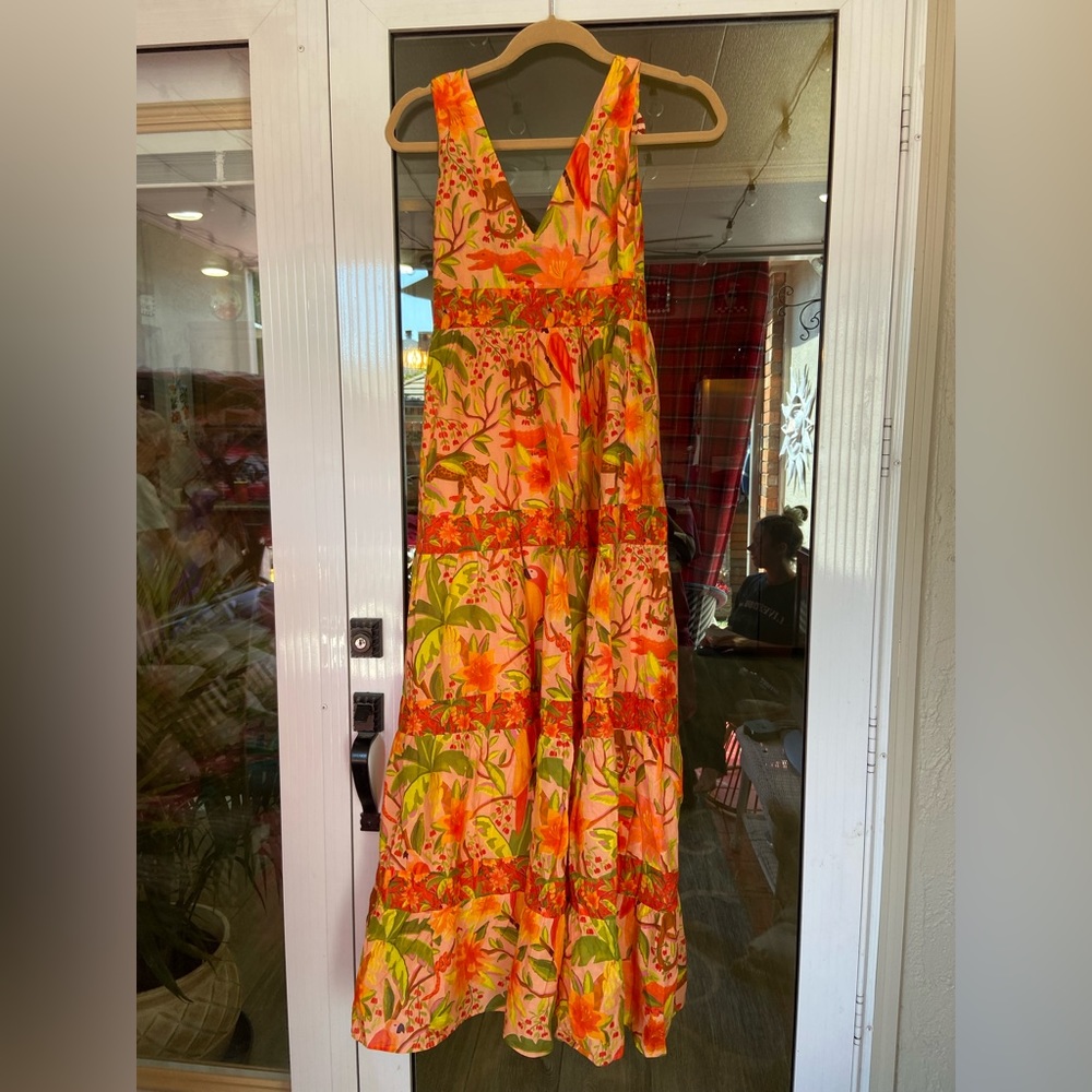 Farm Rio Tiered Tropical Maxi Dress XXS  (Never worn- still has tags)